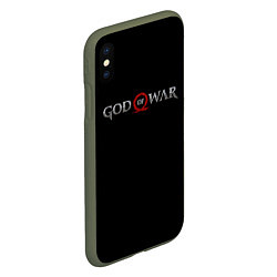 Чехол iPhone XS Max матовый GOD OF WAR LOGO, РУНЫ, цвет: 3D-темно-зеленый — фото 2