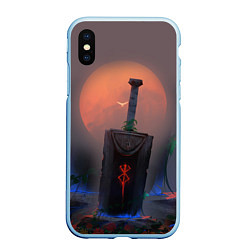 Чехол iPhone XS Max матовый БЕРСЕРК МЕЧ С КЛЕЙМОМ, цвет: 3D-голубой