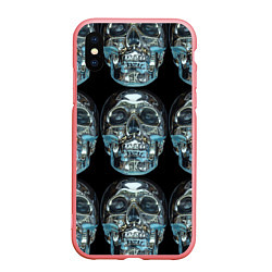 Чехол iPhone XS Max матовый Skulls pattern 2028