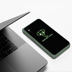 Чехол iPhone XS Max матовый Elephants mood, цвет: 3D-темно-зеленый — фото 2