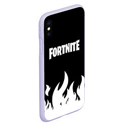 Чехол iPhone XS Max матовый Fortnite Огонь, цвет: 3D-светло-сиреневый — фото 2