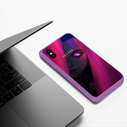Чехол iPhone XS Max матовый ArcaneДжинкc, цвет: 3D-фиолетовый — фото 2