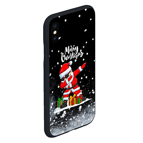 Чехол iPhone XS Max матовый Santa Dabbing с подарками / 3D-Черный – фото 2