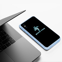 Чехол iPhone XS Max матовый Giraffes mood, цвет: 3D-голубой — фото 2