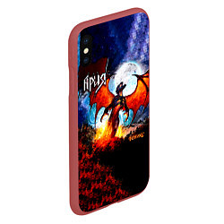 Чехол iPhone XS Max матовый Феникс - Ария, цвет: 3D-красный — фото 2