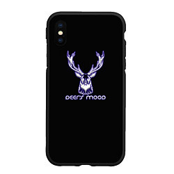 Чехол iPhone XS Max матовый Deers mood, цвет: 3D-черный