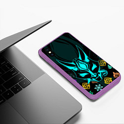 Чехол iPhone XS Max матовый GENSHIN IMPACT ГЕНШИН ИМПАКТ СЯО МАСКА, цвет: 3D-фиолетовый — фото 2
