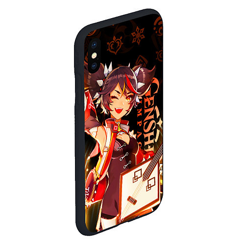 Чехол iPhone XS Max матовый Genshin Impact - Xinyan / 3D-Черный – фото 2