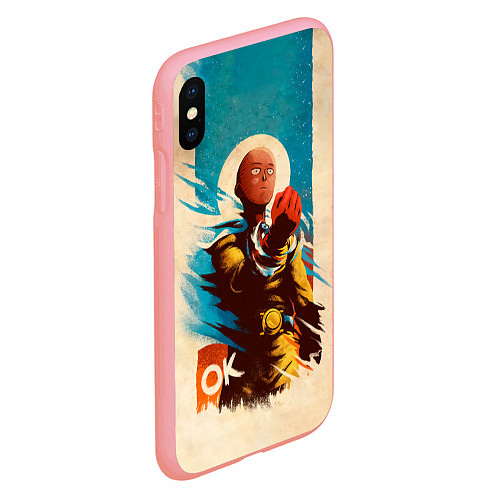 Чехол iPhone XS Max матовый One Punch-Man Эпичный Сайтама / 3D-Баблгам – фото 2