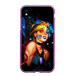 Чехол iPhone XS Max матовый Jojo Stone Ocean Jolyne cujoh, цвет: 3D-фиолетовый