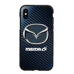 Чехол iPhone XS Max матовый MAZDA 6 - Карбон, цвет: 3D-черный