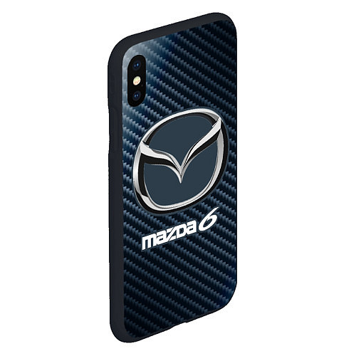 Чехол iPhone XS Max матовый MAZDA 6 - Карбон / 3D-Черный – фото 2