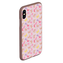 Чехол iPhone XS Max матовый Бабочки Butterflies, цвет: 3D-коричневый — фото 2