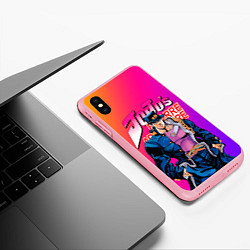 Чехол iPhone XS Max матовый JOJO BIZARRE ADVENTURE ДЖО ДЖО ГРАДИЕНТ, цвет: 3D-баблгам — фото 2