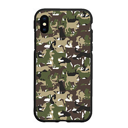 Чехол iPhone XS Max матовый Камуфляж из Собак Camouflage