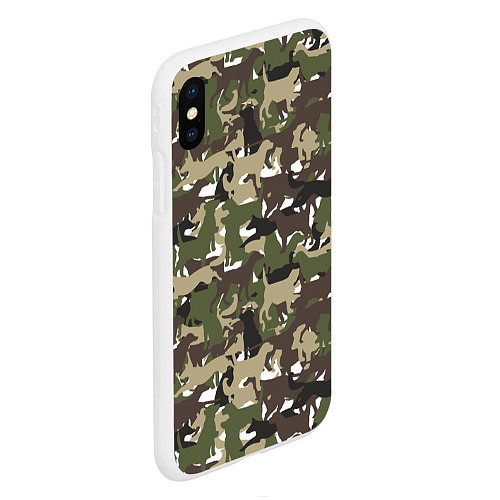 Чехол iPhone XS Max матовый Камуфляж из Собак Camouflage / 3D-Белый – фото 2