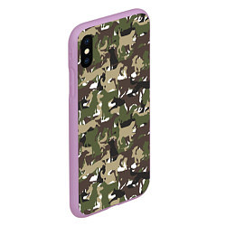 Чехол iPhone XS Max матовый Камуфляж из Собак Camouflage, цвет: 3D-сиреневый — фото 2