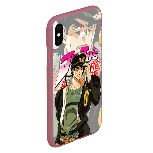 Чехол iPhone XS Max матовый JOJO BIZARRE ADVENTURE ДЖОДЖО / 3D-Малиновый – фото 2