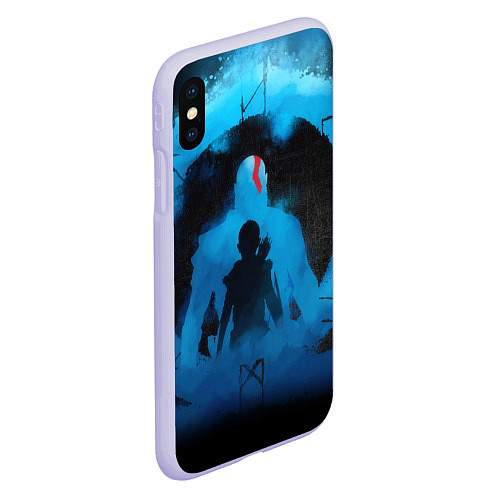 Чехол iPhone XS Max матовый БОГ ВОЙНЫ РАГНАРЁК GOD OF WAR / 3D-Светло-сиреневый – фото 2