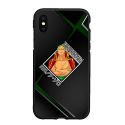 Чехол iPhone XS Max матовый Ван-Пис One Piece, Зоро Ророноа Zoro Roronoa, цвет: 3D-черный