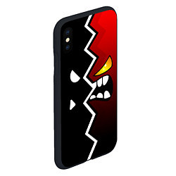 Чехол iPhone XS Max матовый Geometry Dash: Black x Red, цвет: 3D-черный — фото 2