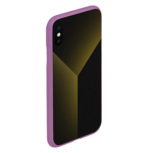 Чехол iPhone XS Max матовый Градиентные полосы / 3D-Фиолетовый – фото 2