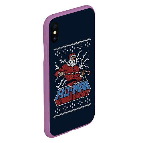 Чехол iPhone XS Max матовый HO-MAN SANTA / 3D-Фиолетовый – фото 2