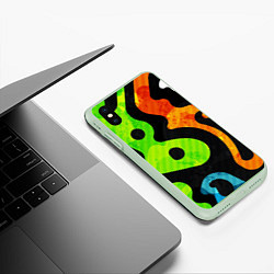Чехол iPhone XS Max матовый Пятнистая Абстракция, цвет: 3D-салатовый — фото 2