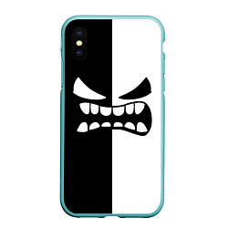 Чехол iPhone XS Max матовый Geometry Dash: White x Black, цвет: 3D-мятный