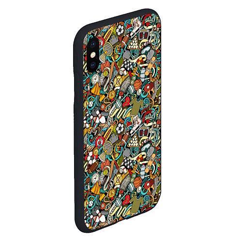 Чехол iPhone XS Max матовый СПОРТ Athlete / 3D-Черный – фото 2