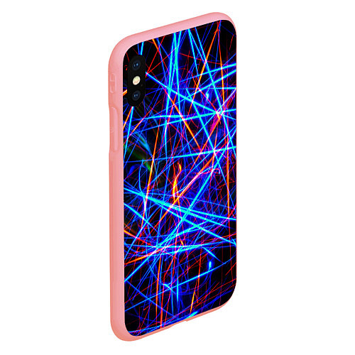 Чехол iPhone XS Max матовый NEON LINES Glowing Lines Effect / 3D-Баблгам – фото 2