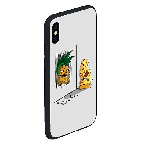 Чехол iPhone XS Max матовый HERES PINEAPPLE! / 3D-Черный – фото 2