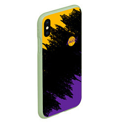 Чехол iPhone XS Max матовый LAKERS БРЫЗГИ КРАСОК, цвет: 3D-салатовый — фото 2