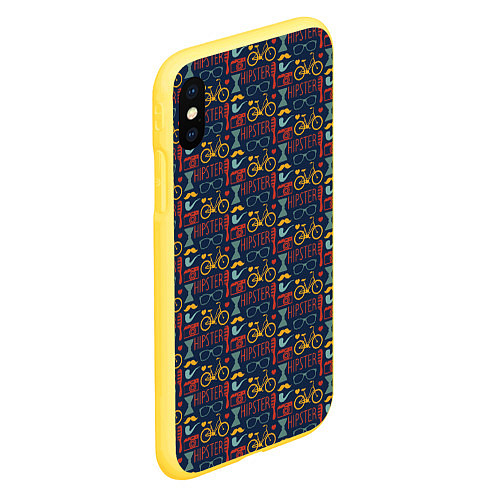 Чехол iPhone XS Max матовый HIPSTER модник / 3D-Желтый – фото 2