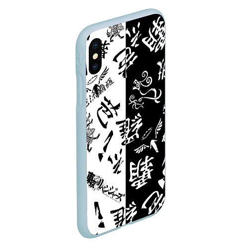 Чехол iPhone XS Max матовый Tokyo Revengers Black & White / 3D-Голубой – фото 2