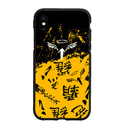Чехол iPhone XS Max матовый Паттерн Tokyo Revengers, цвет: 3D-черный