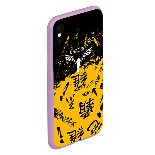 Чехол iPhone XS Max матовый Паттерн Tokyo Revengers / 3D-Сиреневый – фото 2