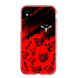 Чехол iPhone XS Max матовый Tokyo Revengers паттерн аниме, цвет: 3D-красный