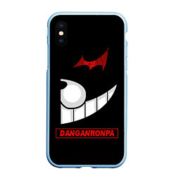 Чехол iPhone XS Max матовый Черная половина Монокума - Danganronpa, цвет: 3D-голубой
