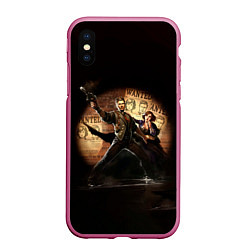 Чехол iPhone XS Max матовый Букер и Элизабет Арт, цвет: 3D-малиновый