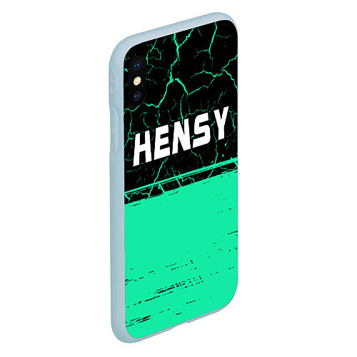 Чехол iPhone XS Max матовый Hensy - Краска / 3D-Голубой – фото 2