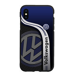 Чехол iPhone XS Max матовый Volkswagen Фольксваген, цвет: 3D-черный