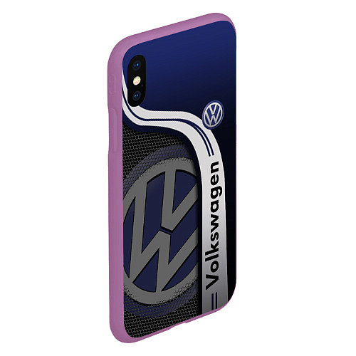 Чехол iPhone XS Max матовый Volkswagen Фольксваген / 3D-Фиолетовый – фото 2