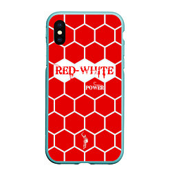 Чехол iPhone XS Max матовый Красно-Белая Сила, цвет: 3D-мятный