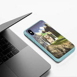 Чехол iPhone XS Max матовый Ван-Пис One Piece, Зоро Ророноа Zoro Roronoa, цвет: 3D-мятный — фото 2