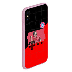 Чехол iPhone XS Max матовый Бавария Левандовски 9, цвет: 3D-розовый — фото 2