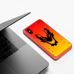 Чехол iPhone XS Max матовый DOTA SHADOW FIEND FIRE, цвет: 3D-красный — фото 2