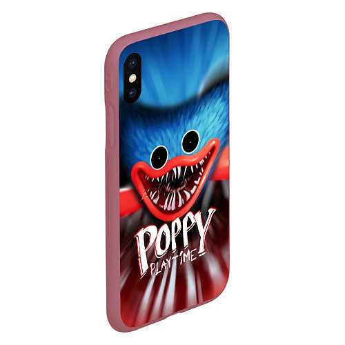 Чехол iPhone XS Max матовый ХАГИ ВАГИ, Я ТЕБЯ ПОЙМАЛ POPPY PLAYTIME ИГРА / 3D-Малиновый – фото 2