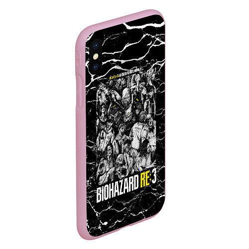 Чехол iPhone XS Max матовый Biohazard re3 / 3D-Розовый – фото 2