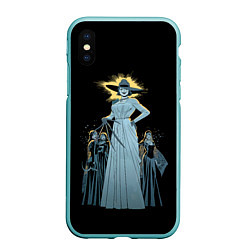 Чехол iPhone XS Max матовый RE Family, цвет: 3D-мятный